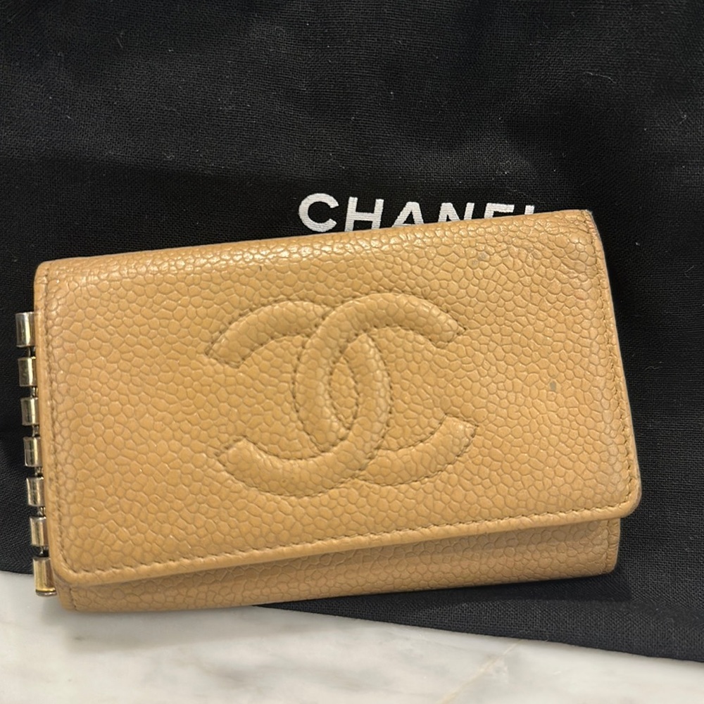 Chanel Caviar 6Key Wallet Beige
